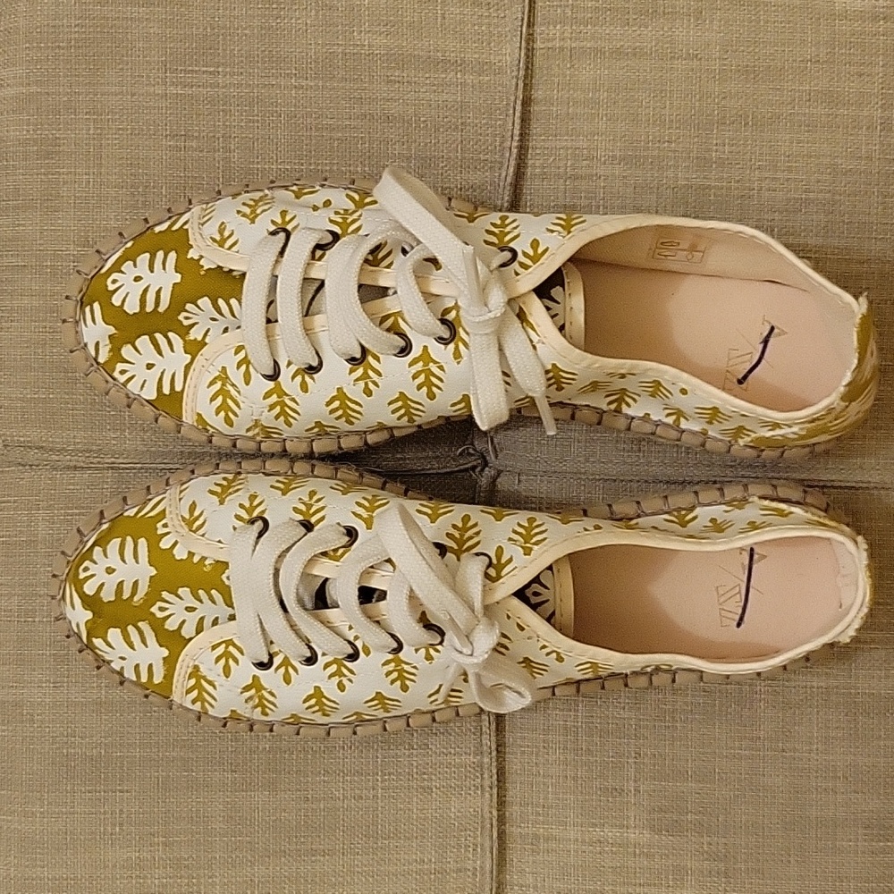 Anthropologie SZ Blockprints Daphne Sneakers with Jute Wrapped Heal - US 7/7.5